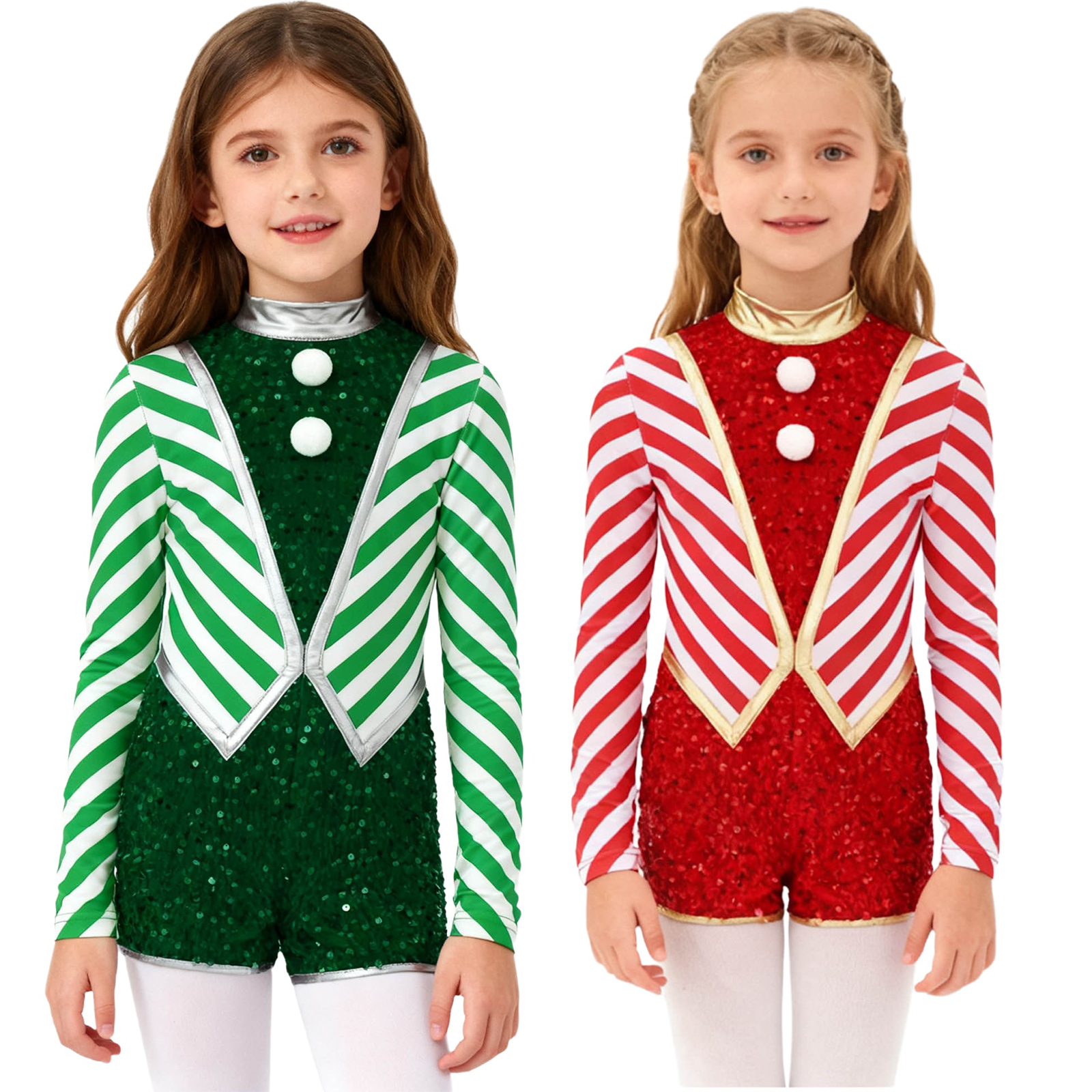 Kids Girls Long Sleeve Sequin  - Elf Costume Christmas avis et prix