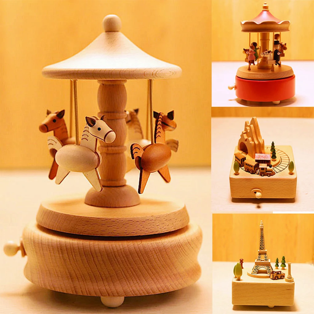 Wooden Carousel Music Box Orna - Snow Globe Musical avis et prix