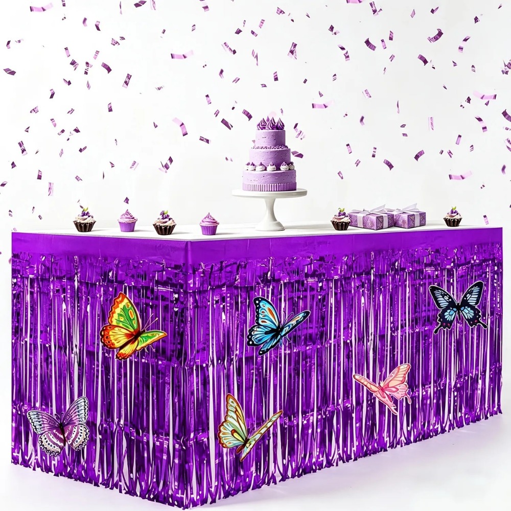 7Pcs Purple Metallic Foil Tabl - Christmas Table Runner avis et prix