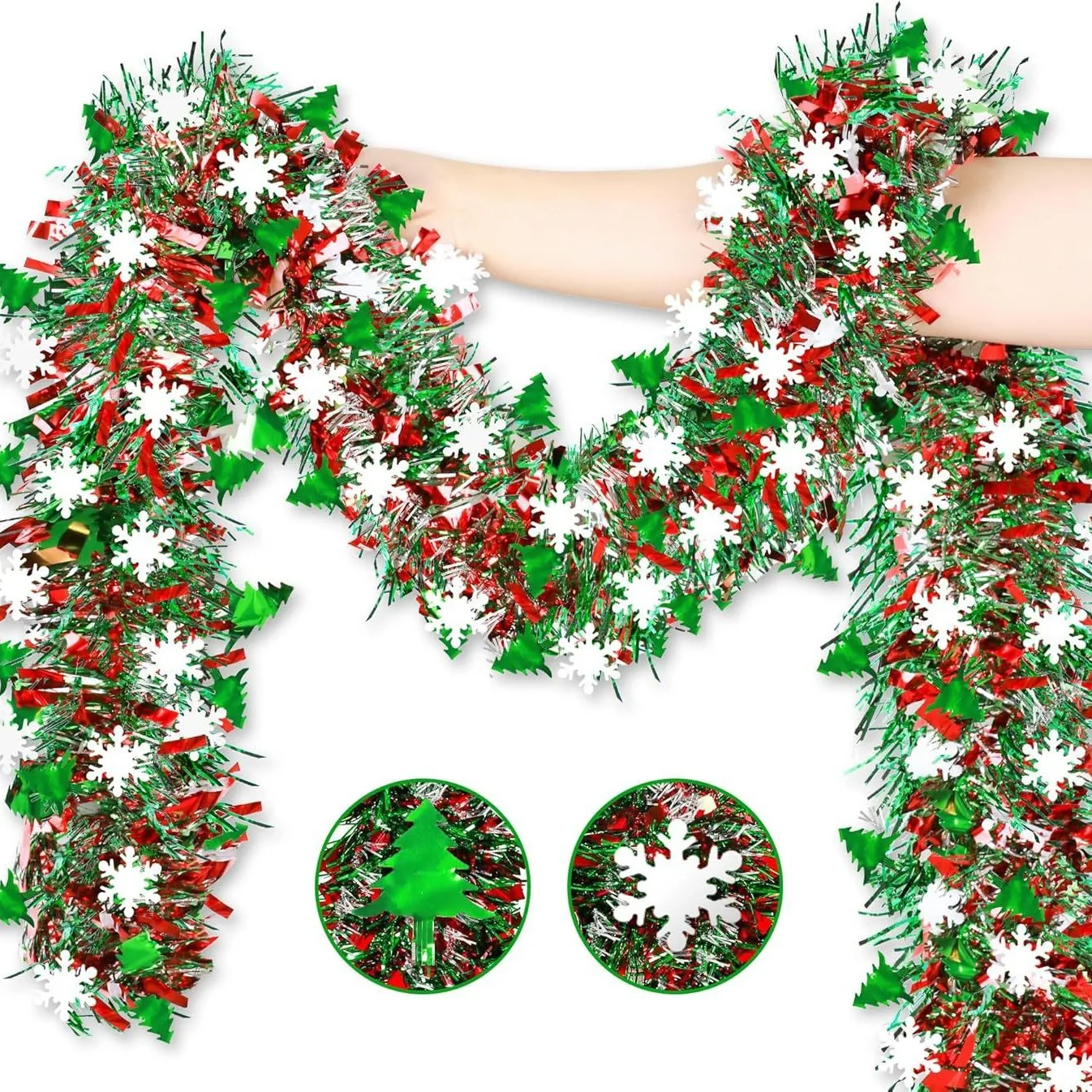 2M Christmas Snowflake Tinsel  - Tinsel Garland Decoration avis et prix