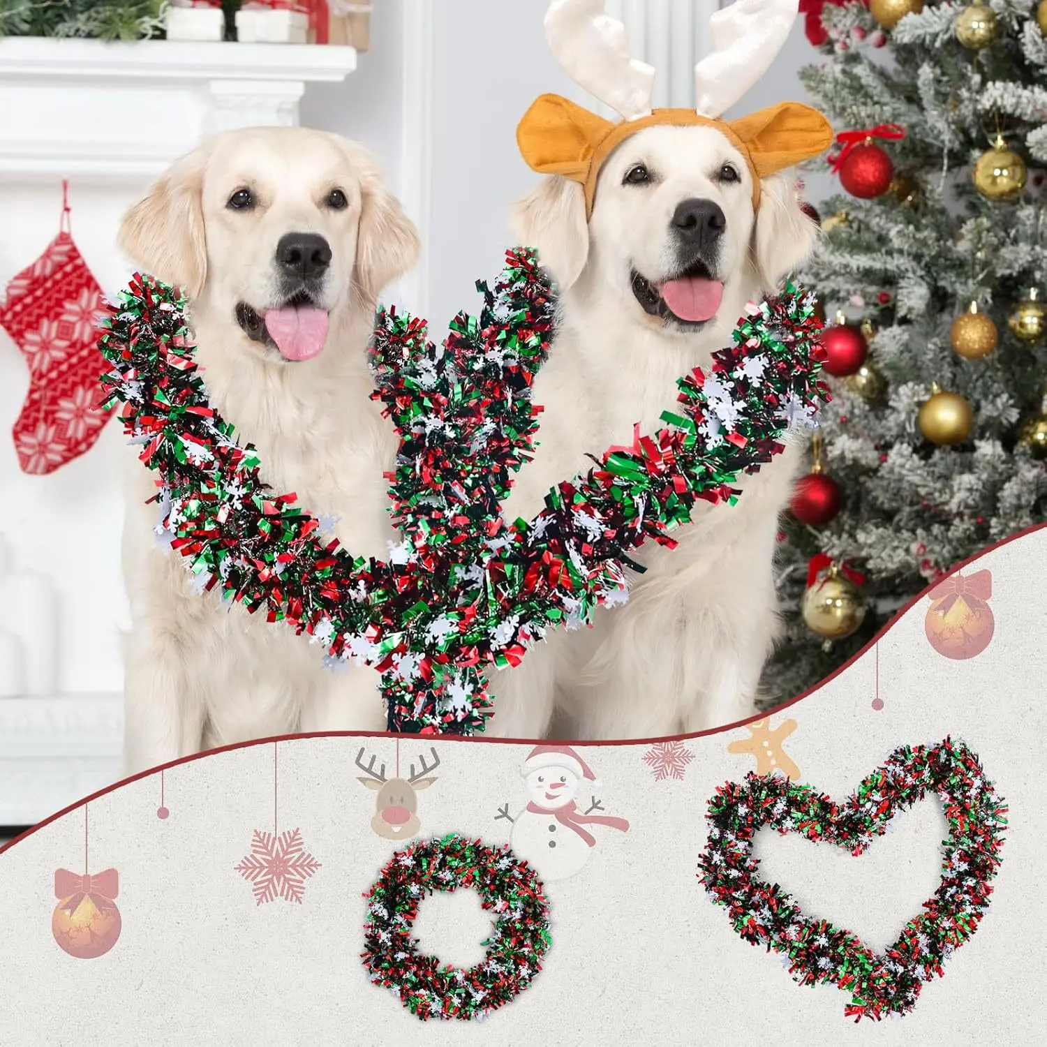 2M Christmas Snowflake Tinsel  - Tinsel Garland Decoration avis et prix