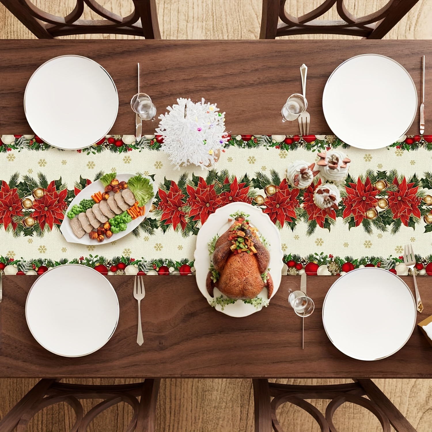 1pc Multi-Size Winter Floral T - Christmas Table Runner avis et prix