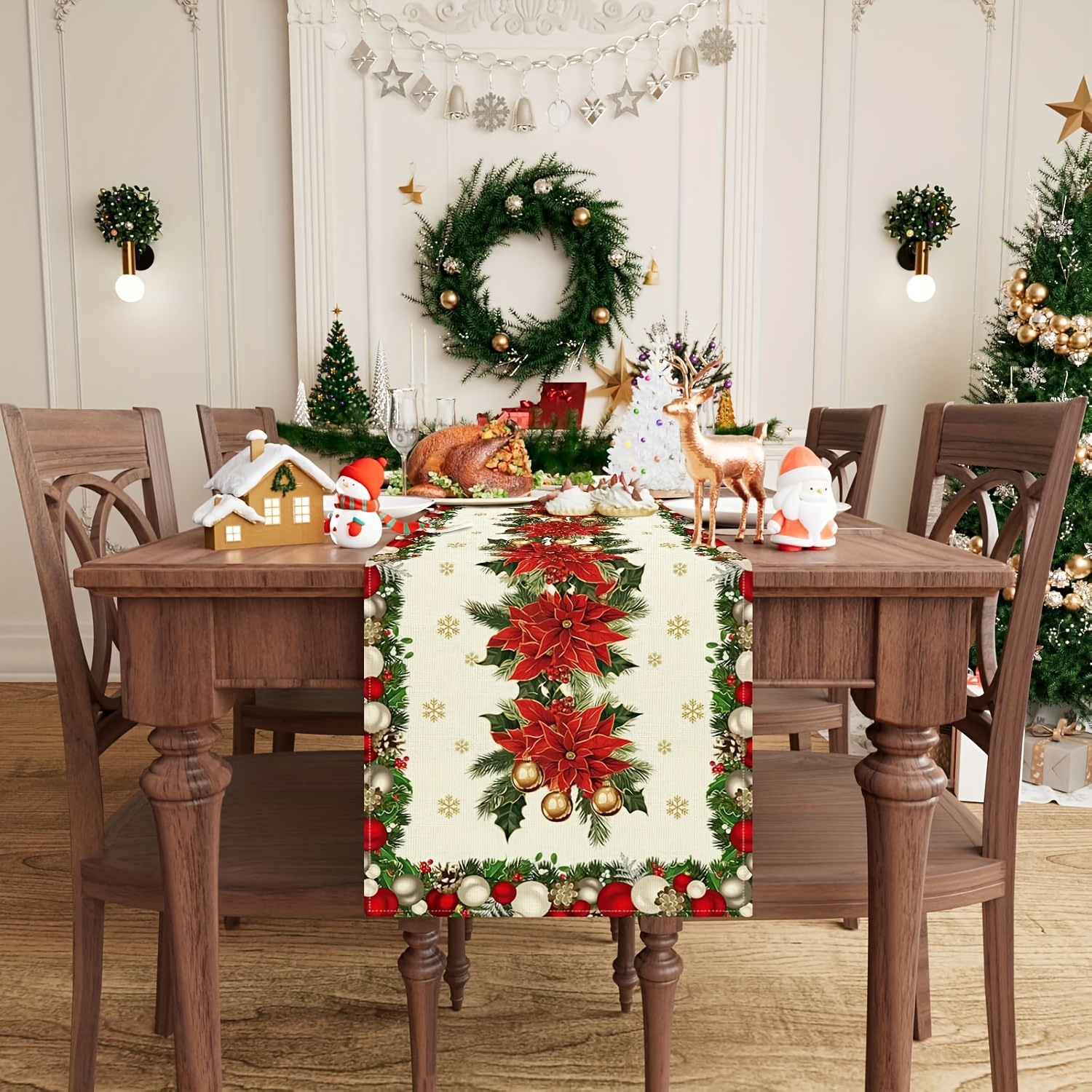 1pc Multi-Size Winter Floral T - Christmas Table Runner avis et prix