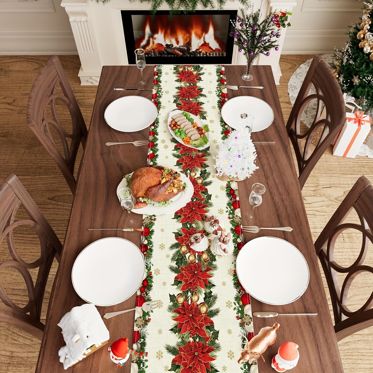 1pc Multi-Size Winter Floral T - Christmas Table Runner avis et prix