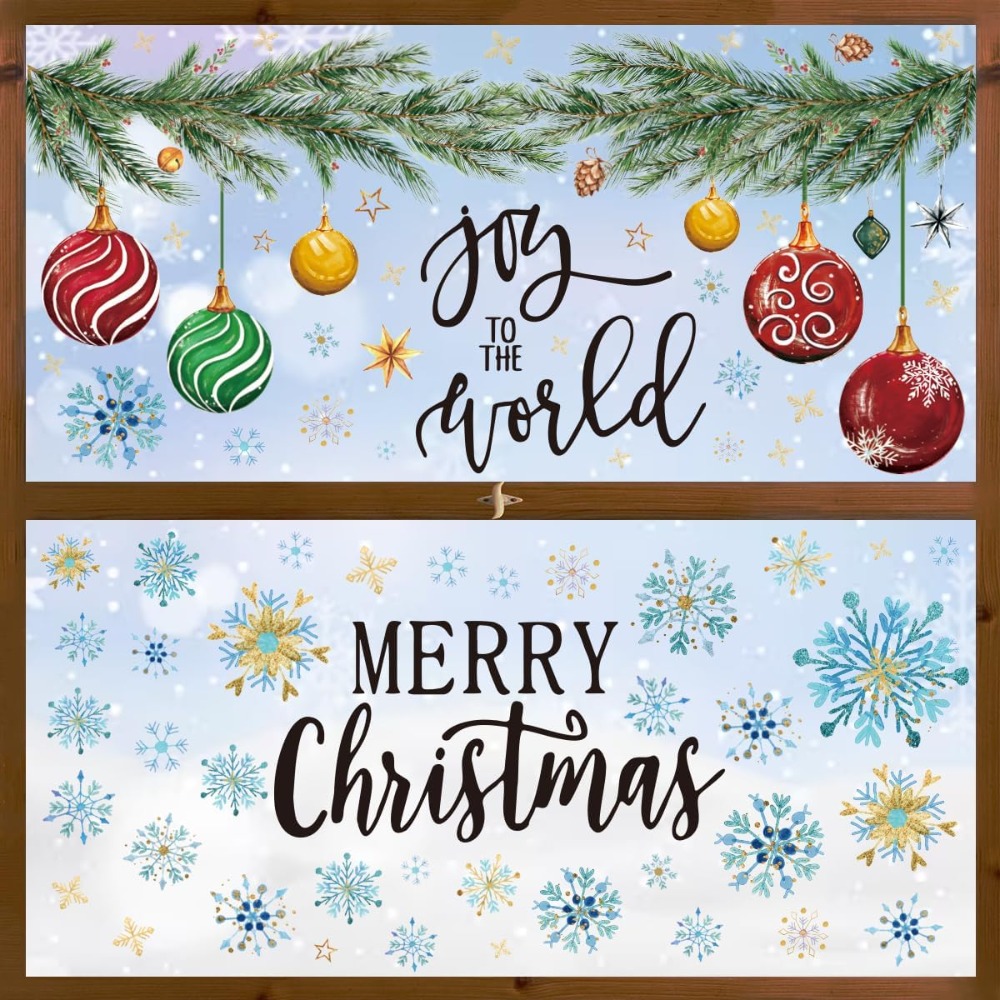 221 PCS Christmas Window Cling - Snowflake Window Decal avis et prix