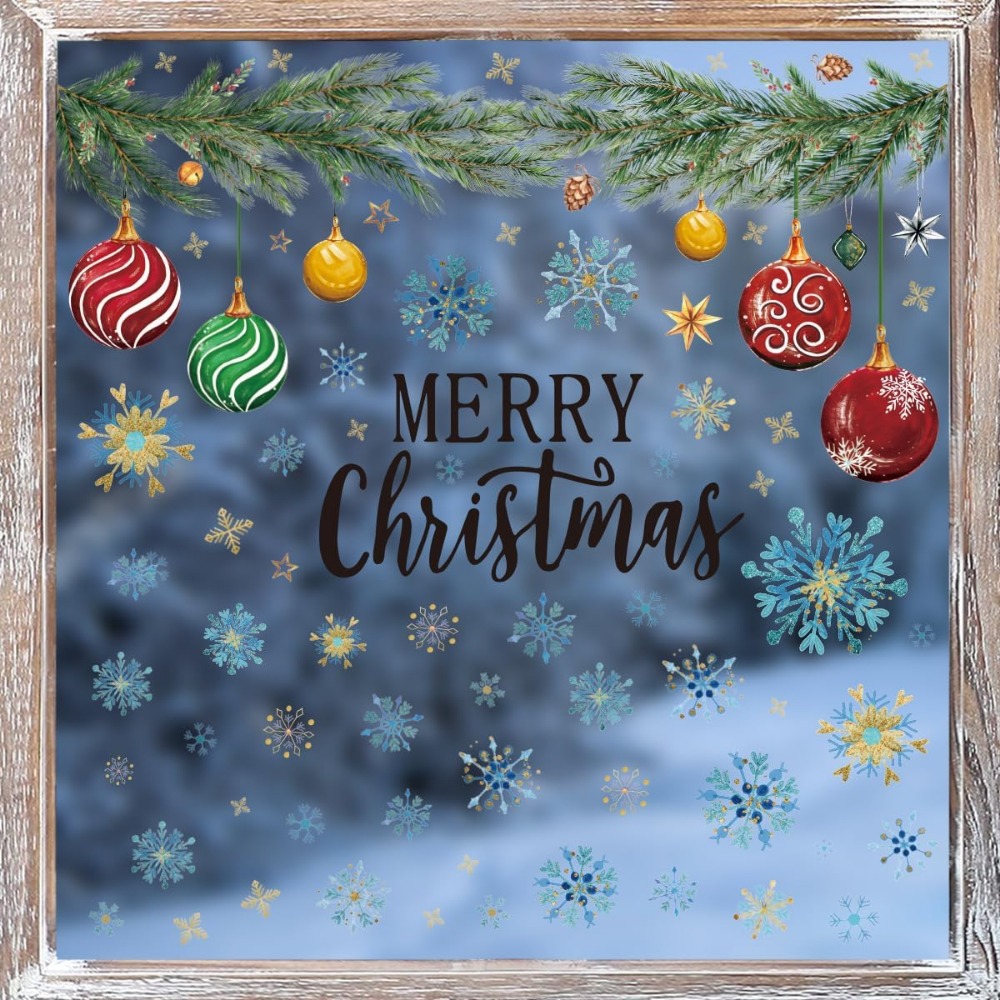 221 PCS Christmas Window Cling - Snowflake Window Decal avis et prix