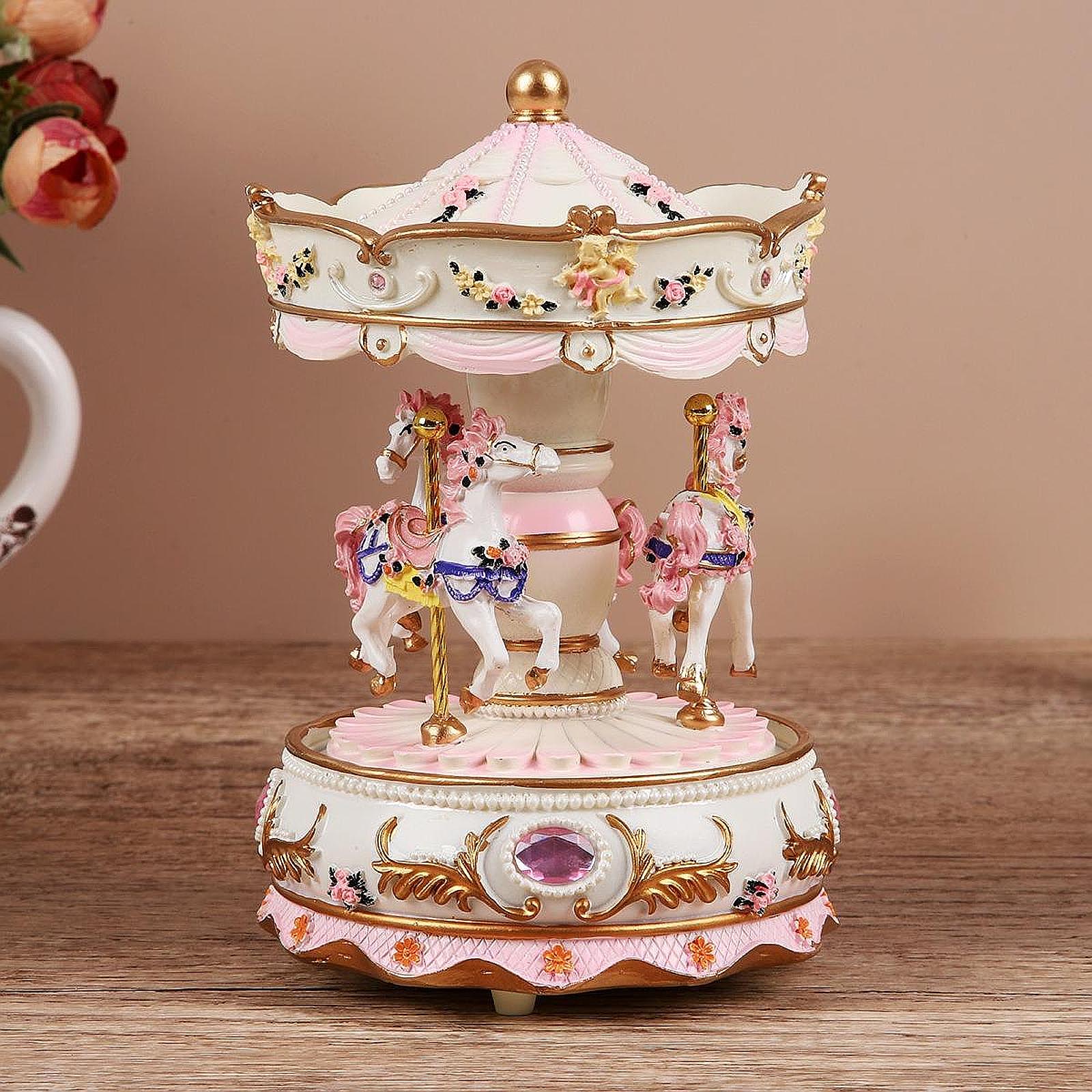 Handcrafted Resin Carousel Mus - Snow Globe Musical avis et prix