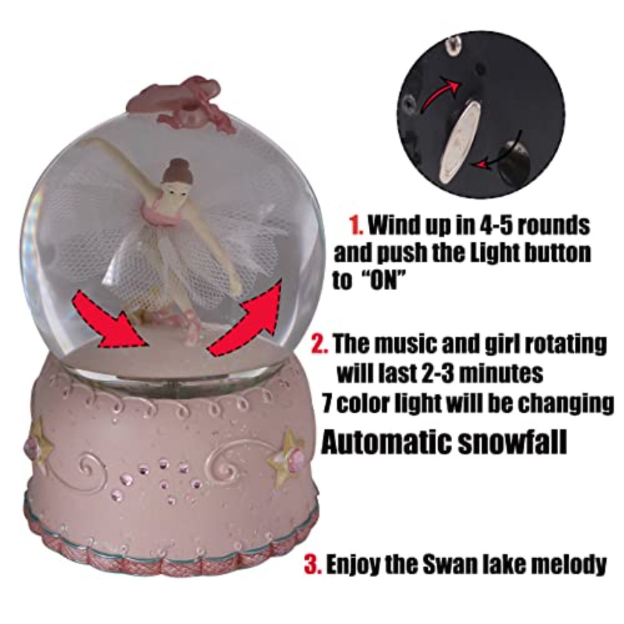 Ballerina Girl Swan Lake Rotat - Snow Globe Musical avis et prix
