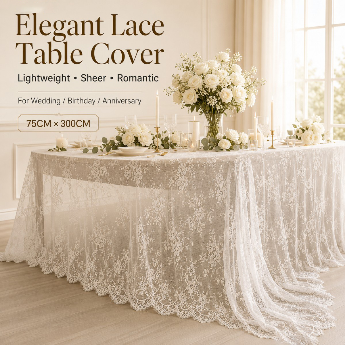 White Floral Lace Table Runner - Christmas Table Runner avis et prix