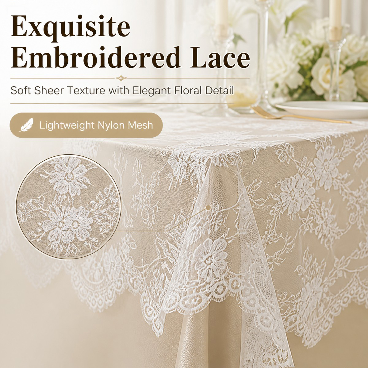 White Floral Lace Table Runner - Christmas Table Runner avis et prix
