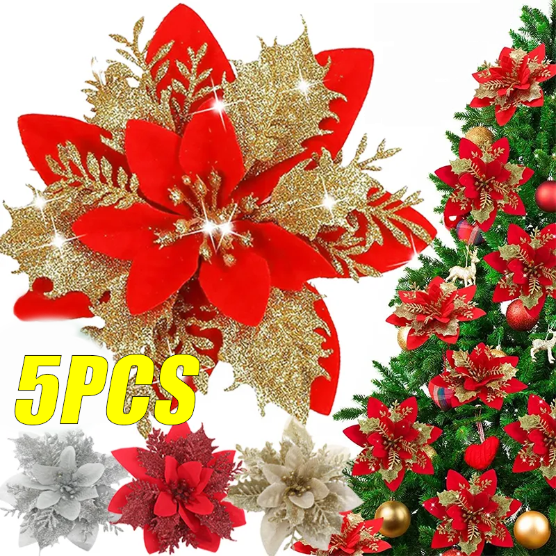 5PCS Christmas Flowers Christm - Christmas Tree Artificial avis et prix