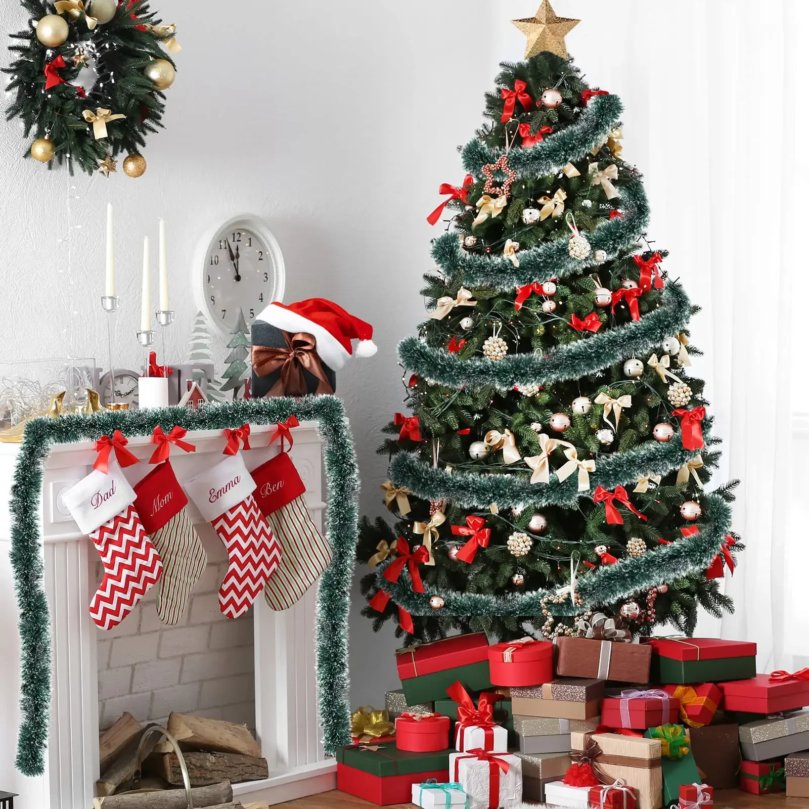 2/40m Christmas Tinsel Ribbons - Tinsel Garland Decoration avis et prix