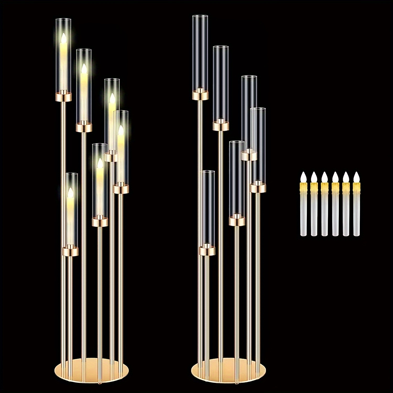 2 Sets Floor Candelabra 6 Arms - Holiday Candle Set avis et prix