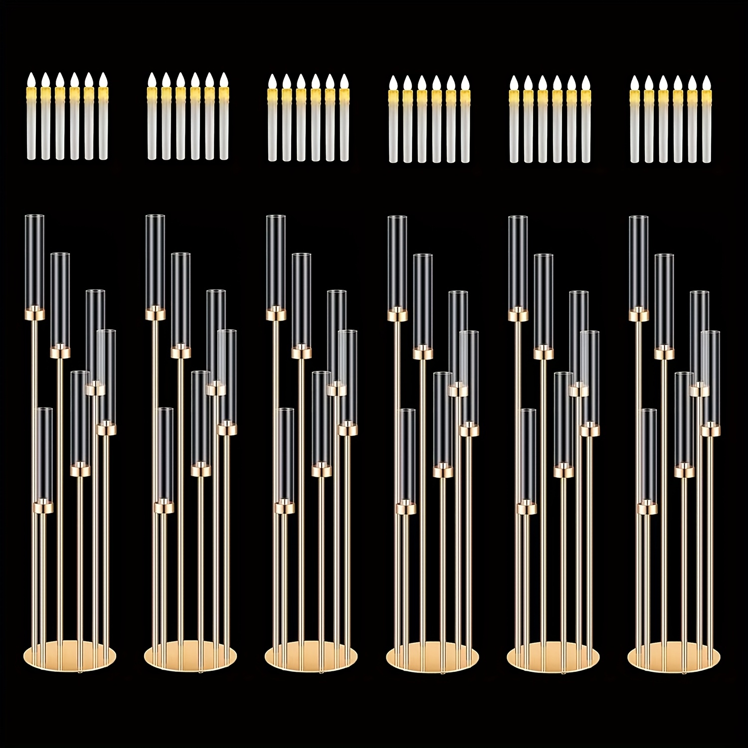 2 Sets Floor Candelabra 6 Arms - Holiday Candle Set avis et prix