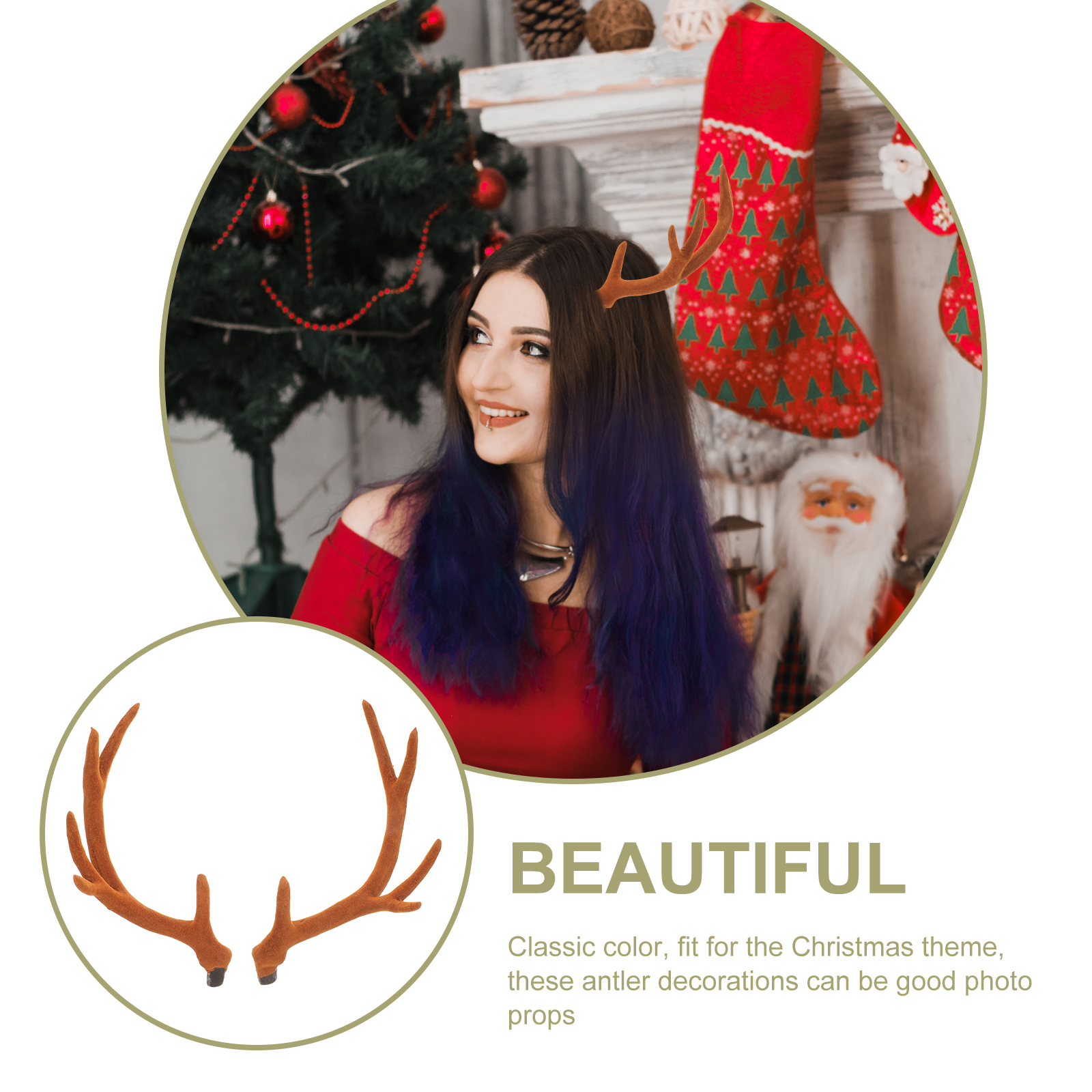 17CM Brown Reindeer Antlers Si - Reindeer Antlers Headband avis et prix