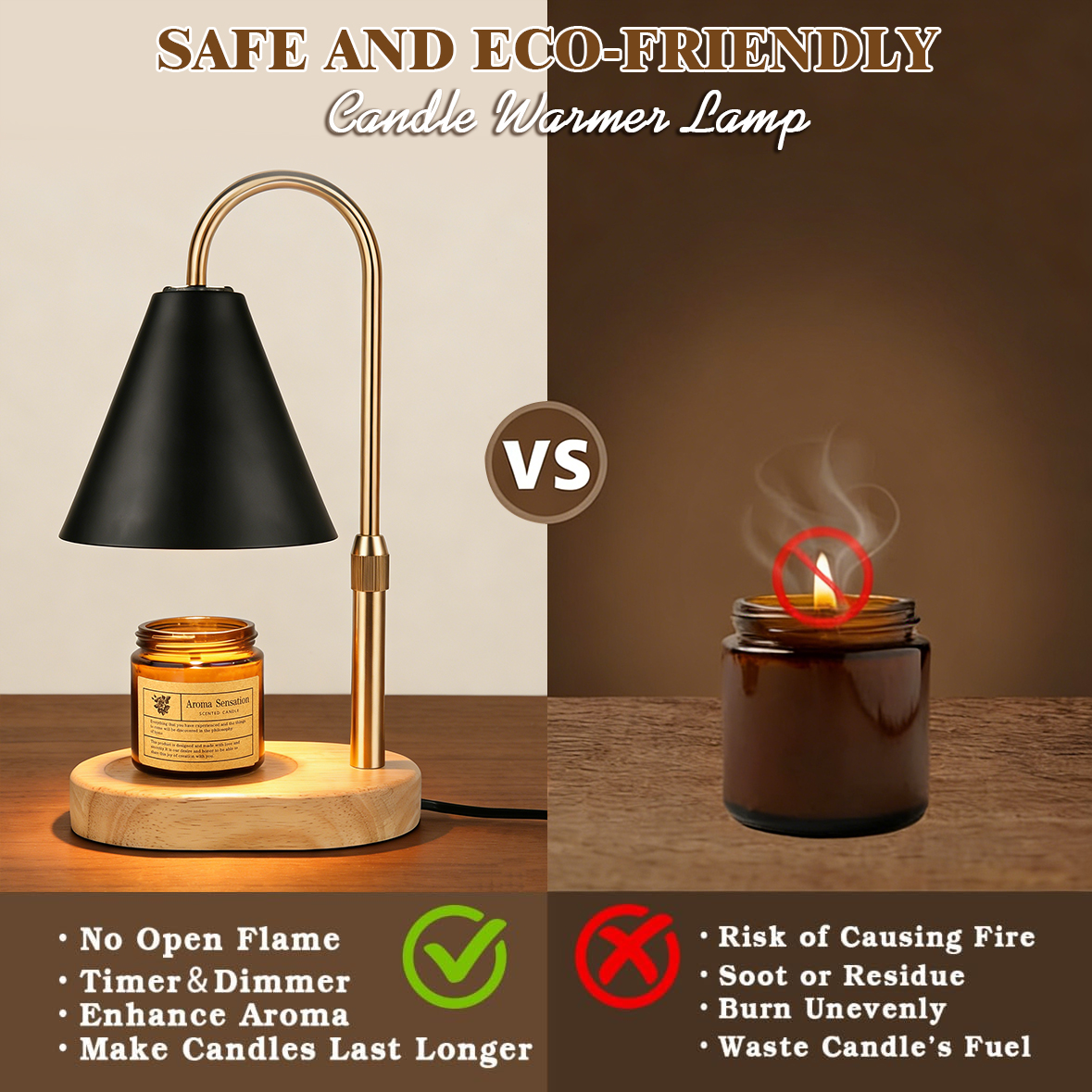 Black Candle Warmer Lamp with  - Holiday Candle Set avis et prix