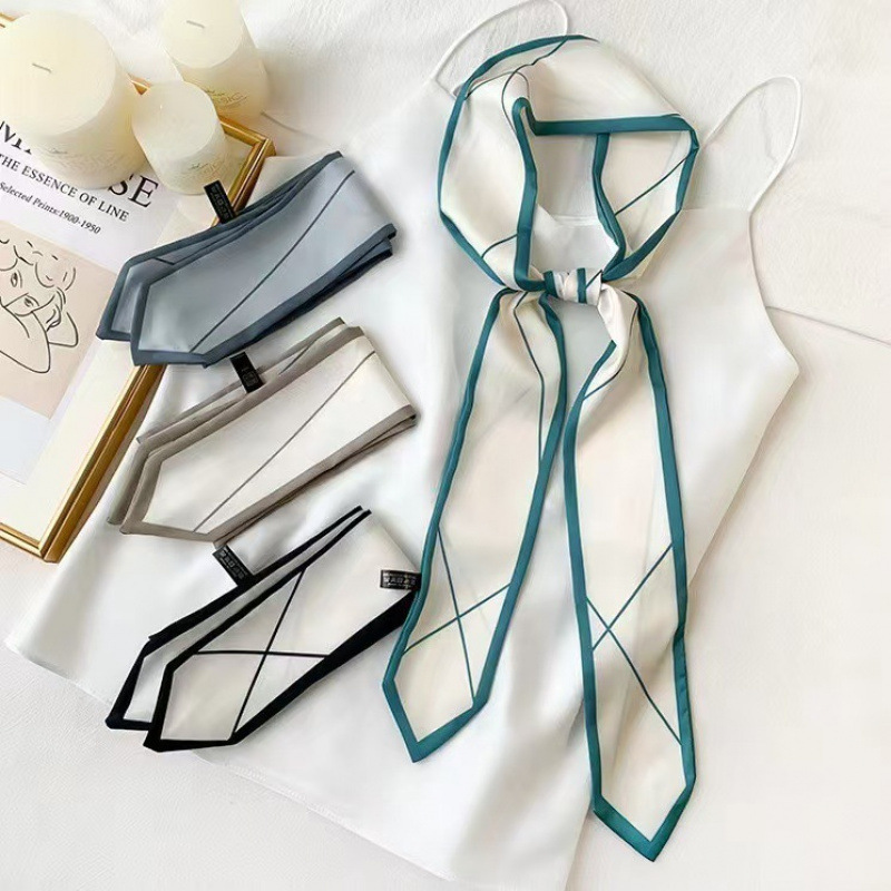 Versatile silk scarf, thin, lo - Ribbon Bow Gift avis et prix