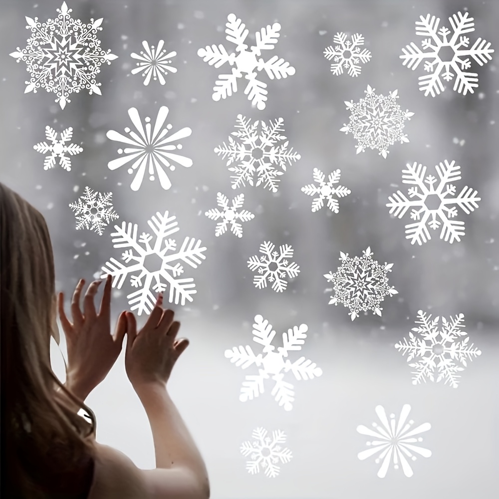 137Pcs Winter Snowflake Static - Snowflake Window Decal avis et prix