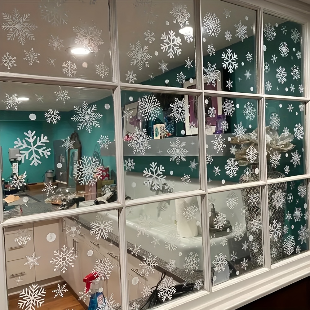 137Pcs Winter Snowflake Static - Snowflake Window Decal avis et prix