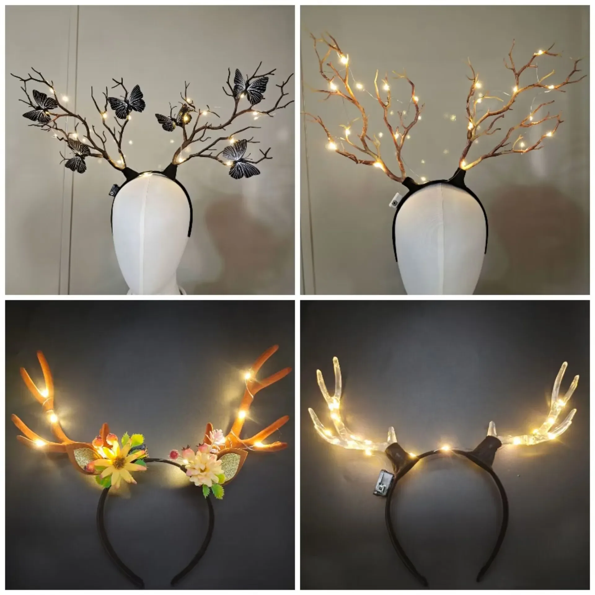 Women Girls Light Up Glowing R - Reindeer Antlers Headband avis et prix
