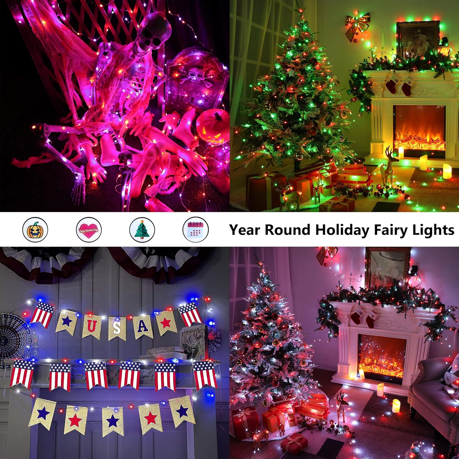 33ft 100 LED Red White Blue Fa - Led Fairy String Lights avis et prix