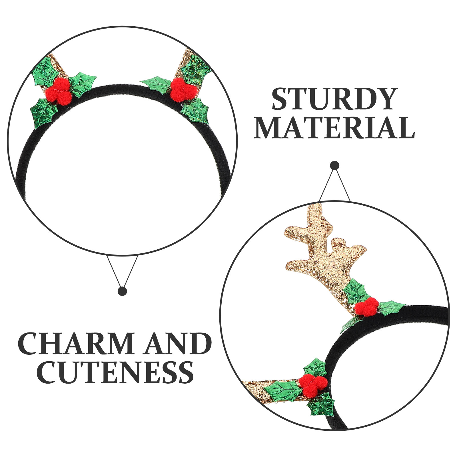 Antler Headband Dark Deer Horn - Reindeer Antlers Headband avis et prix