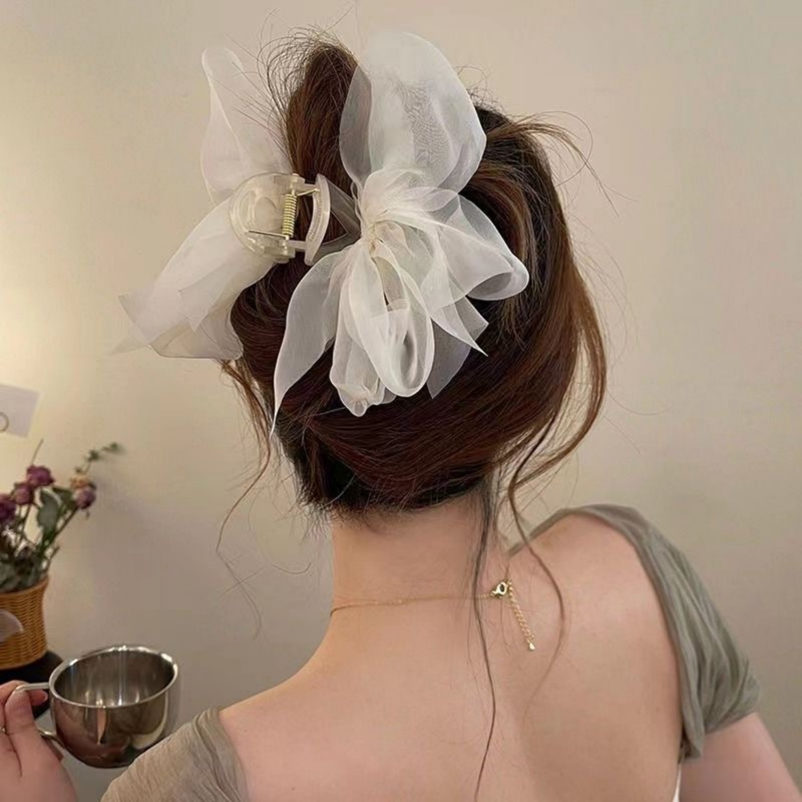 1PCFashion Mesh Tulle Large Bo - Ribbon Bow Gift avis et prix