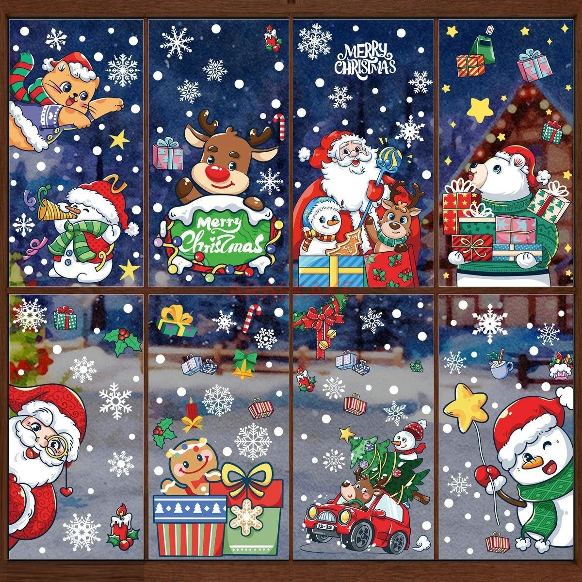 1set Snowman Static Window Sti - Snowflake Window Decal avis et prix