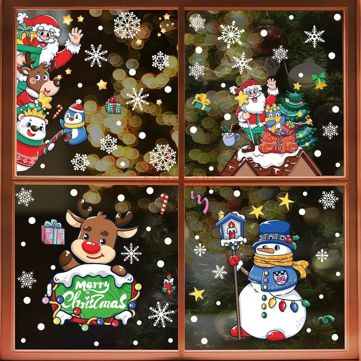1set Snowman Static Window Sti - Snowflake Window Decal avis et prix