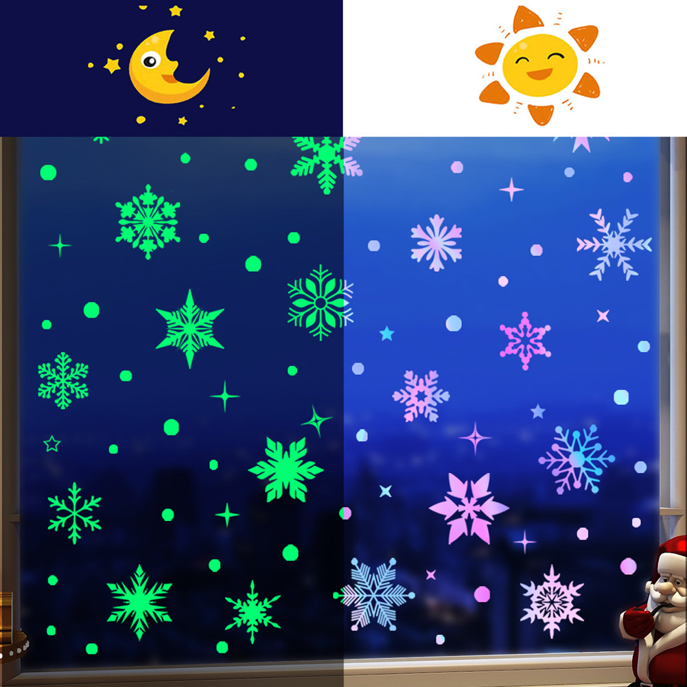 Colorful Luminous Snowflakes W - Snowflake Window Decal avis et prix