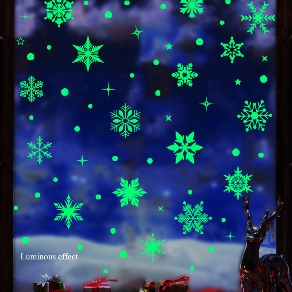 Colorful Luminous Snowflakes W - Snowflake Window Decal avis et prix