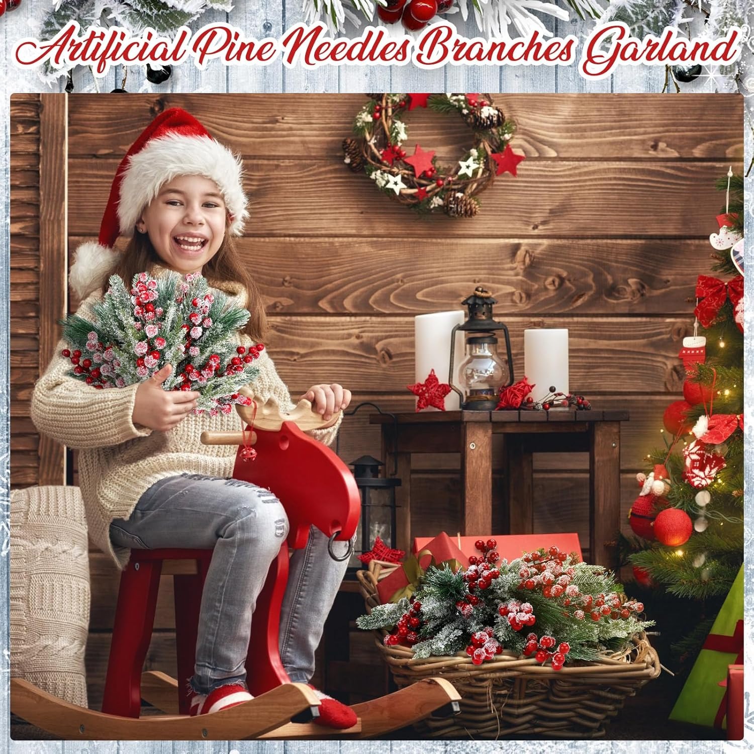 Artificial Snow White Pine Bra - Christmas Wreath Fake avis et prix