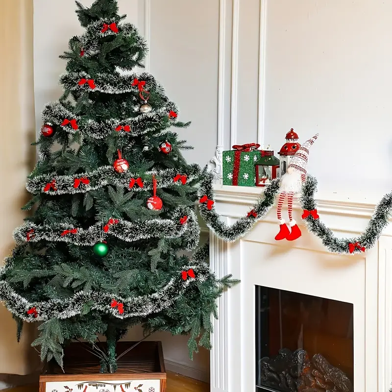 Christmas Bow Tinsel Ribbons G - Tinsel Garland Decoration avis et prix