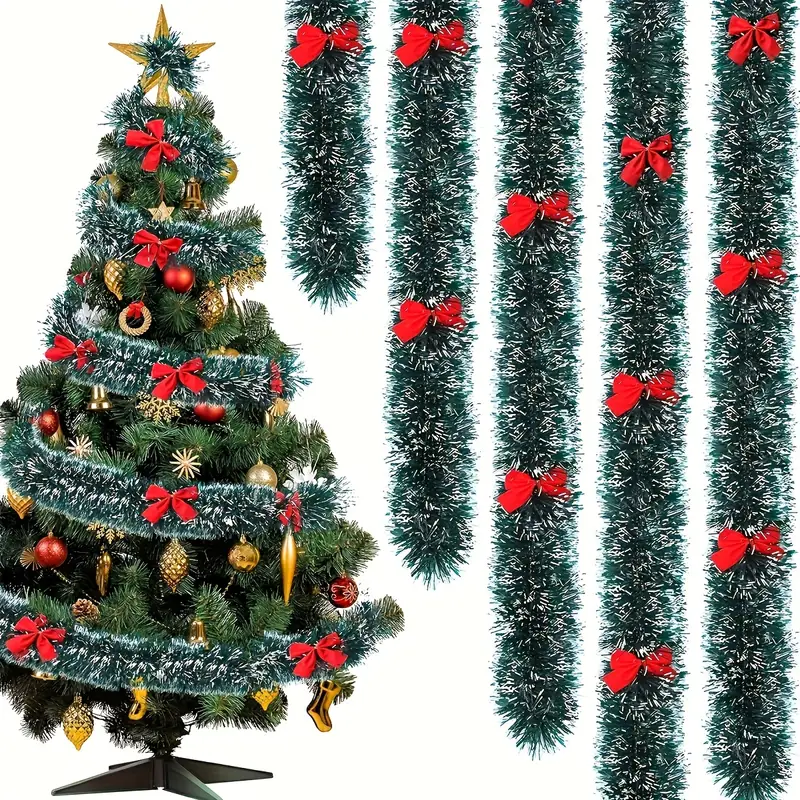 Christmas Bow Tinsel Ribbons G - Tinsel Garland Decoration avis et prix