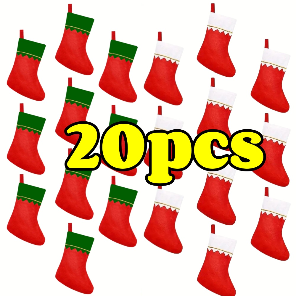 12pcs Red Felt Christmas Stock - Christmas Stocking Hanging avis et prix