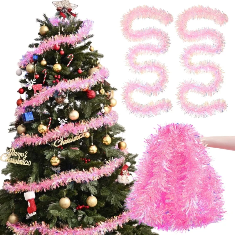 2M Pink Christmas Tinsel Garla - Tinsel Garland Decoration avis et prix