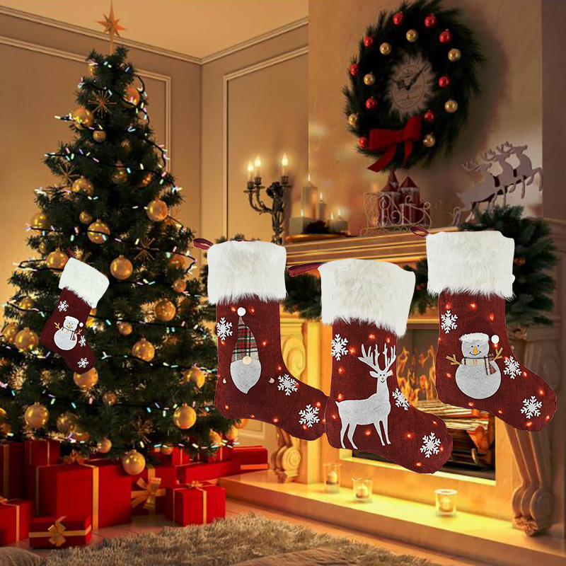 Christmas Socks With Led Light - Christmas Stocking Hanging avis et prix