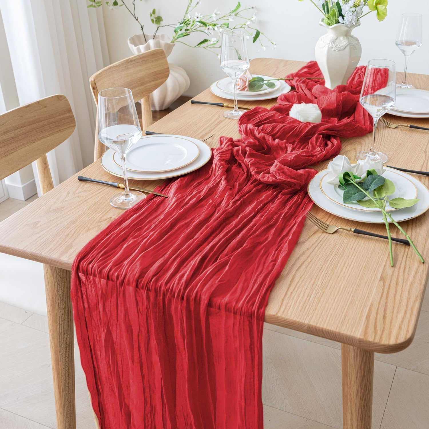 1.8/3/4M Long Red Table Runner - Christmas Table Runner avis et prix