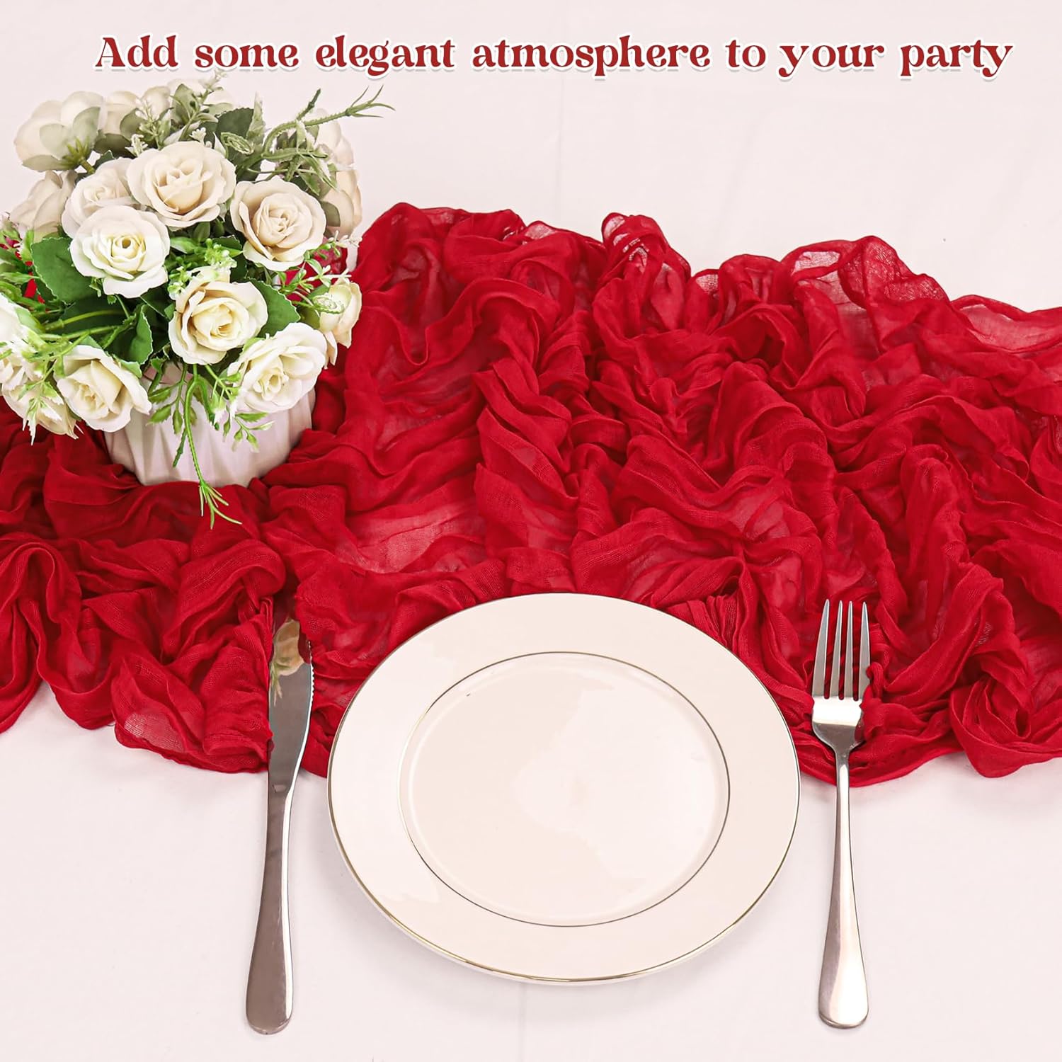 1.8/3/4M Long Red Table Runner - Christmas Table Runner avis et prix