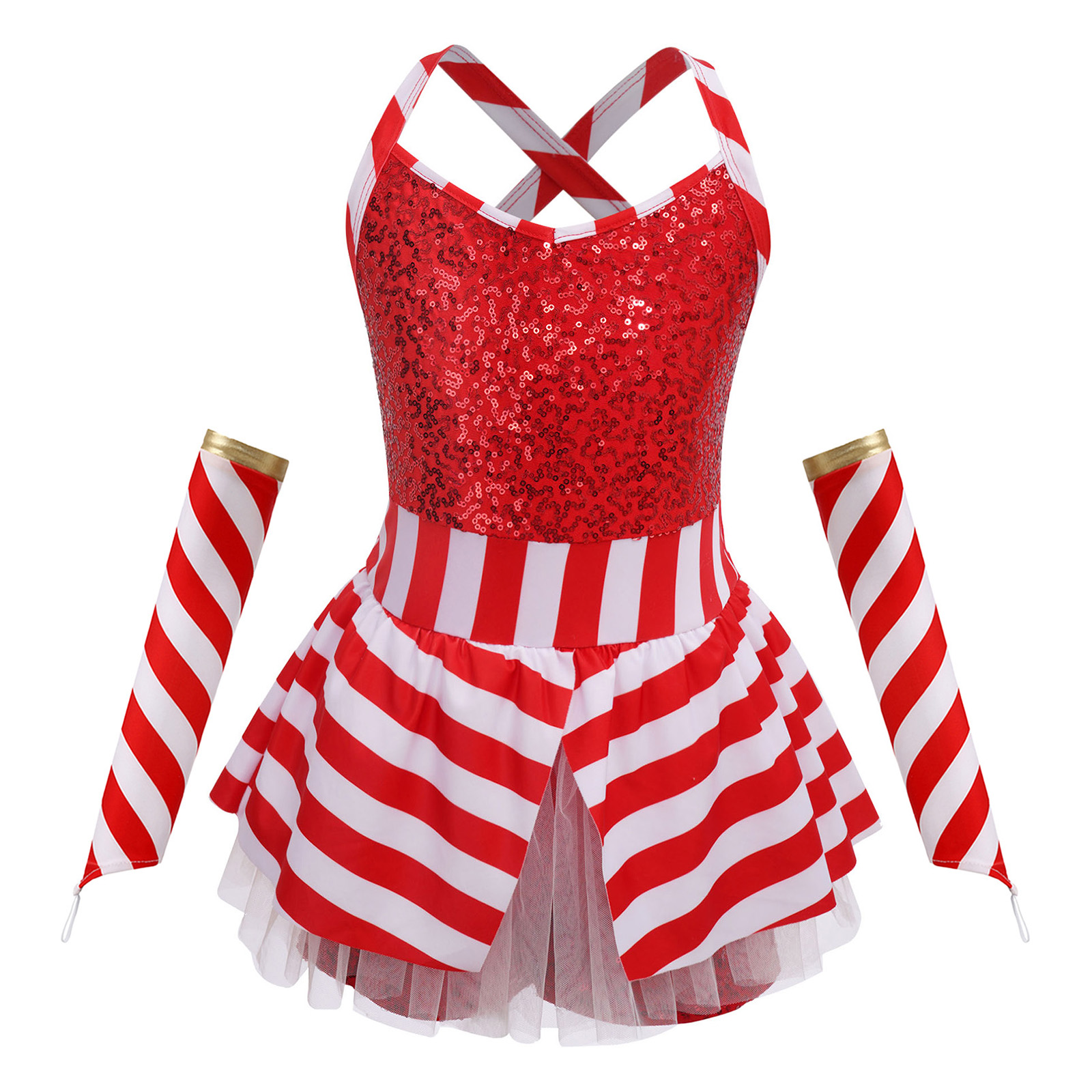 Girls Christmas Candy Cane Dan - Elf Costume Christmas avis et prix