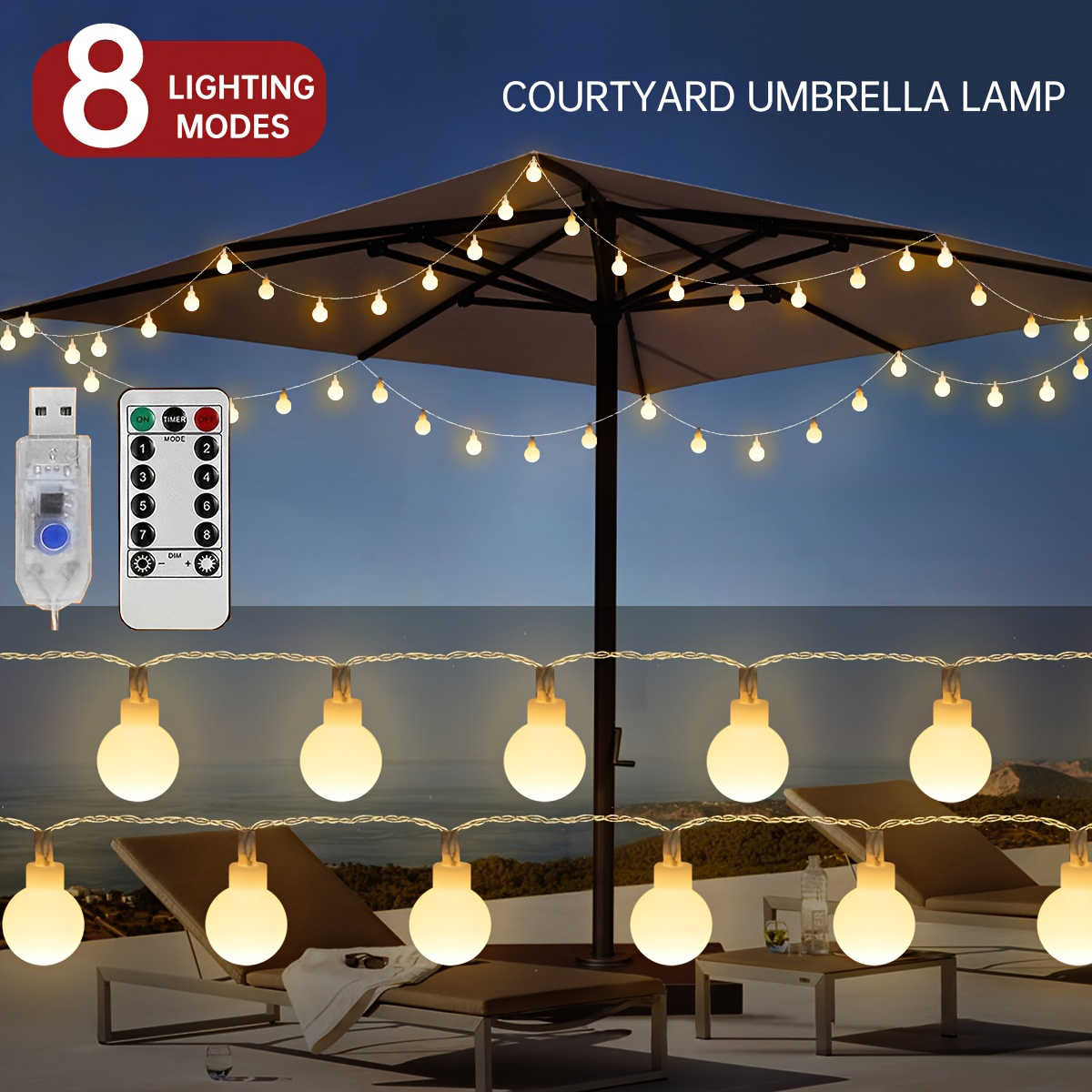 USB LED Ball String Lights 6M  - Led Fairy String Lights avis et prix