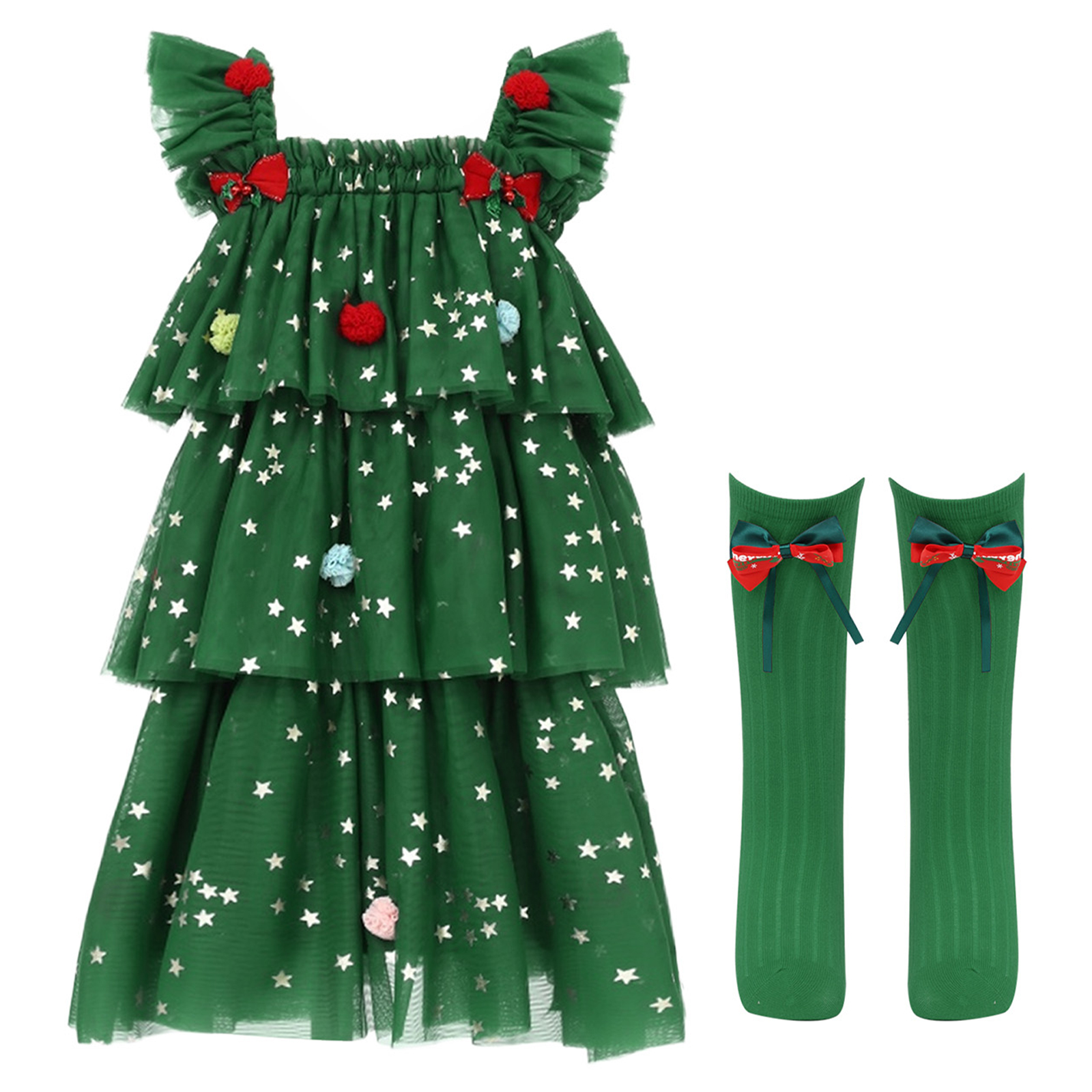 Toddler Girls Christmas Tree E - Elf Costume Christmas avis et prix