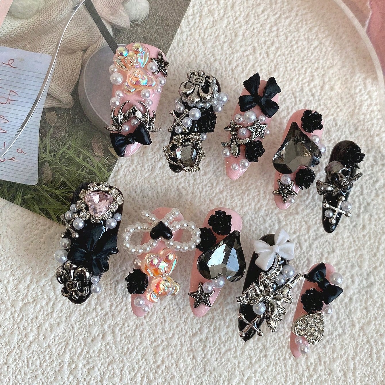 10pcs Long Coffin Pink Black G - Ribbon Bow Gift avis et prix