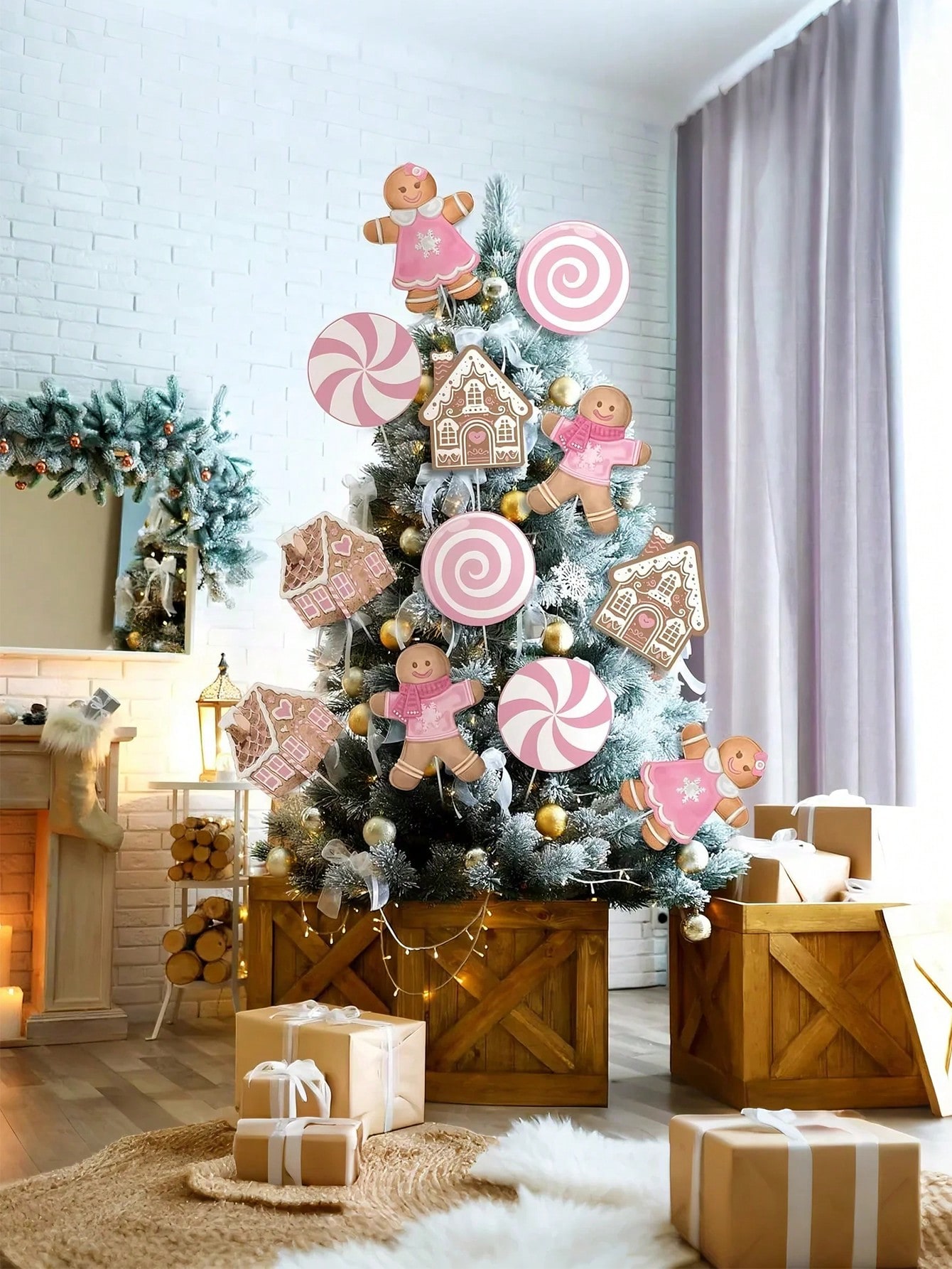 2/6Pcs Large Pink Candy Ginger - Star Tree Topper avis et prix