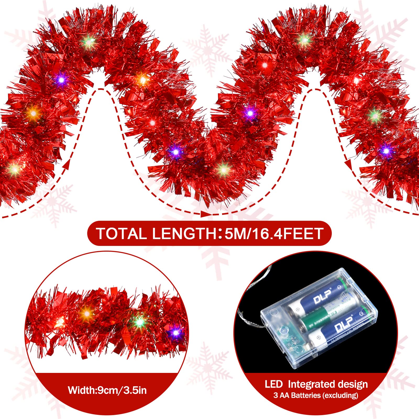 1/3pcs 5M Christmas Tinsel Gar - Tinsel Garland Decoration avis et prix