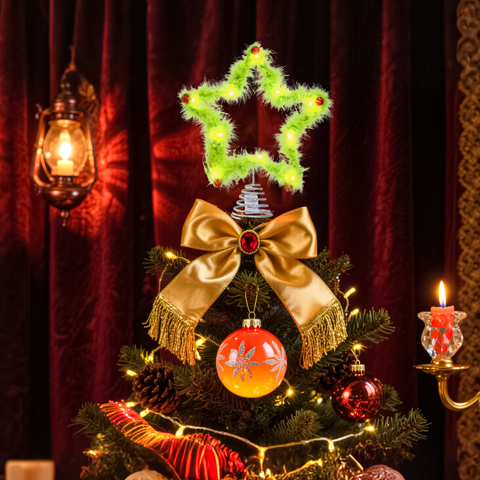 Christmas Fuzzy Grinch Star Tr - Star Tree Topper avis et prix