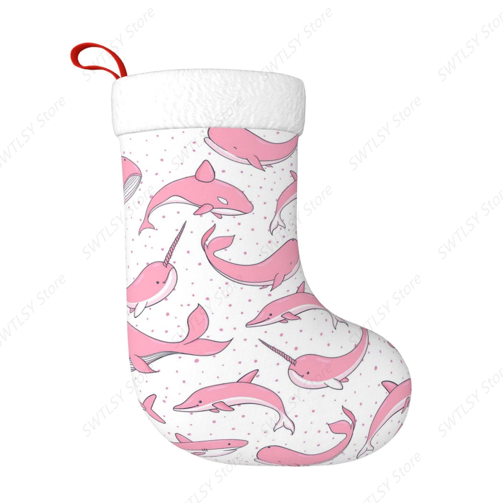 Christmas Pink Whales Xmas Hol - Christmas Stocking Hanging avis et prix