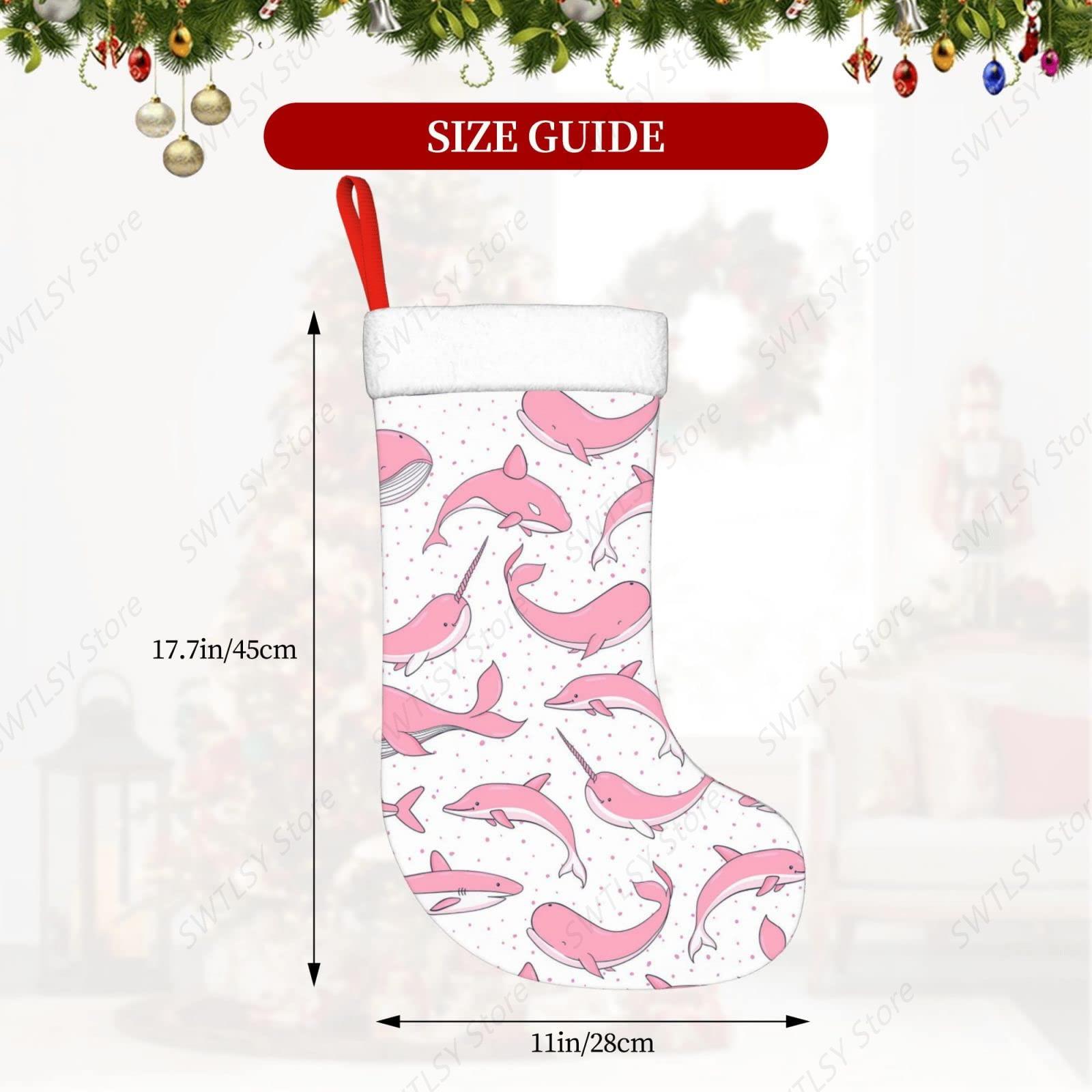 Christmas Pink Whales Xmas Hol - Christmas Stocking Hanging avis et prix