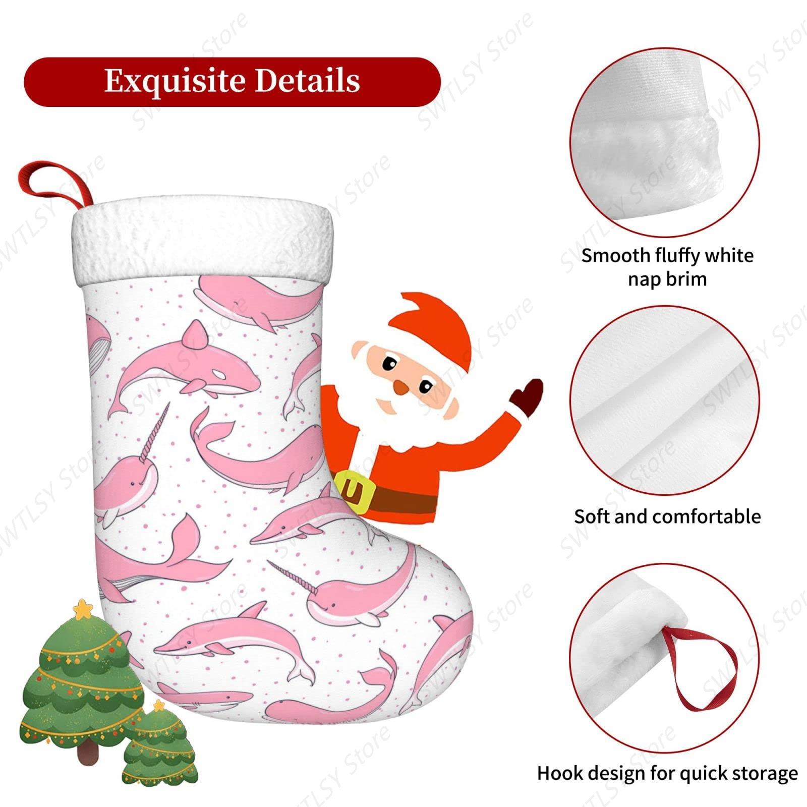 Christmas Pink Whales Xmas Hol - Christmas Stocking Hanging avis et prix