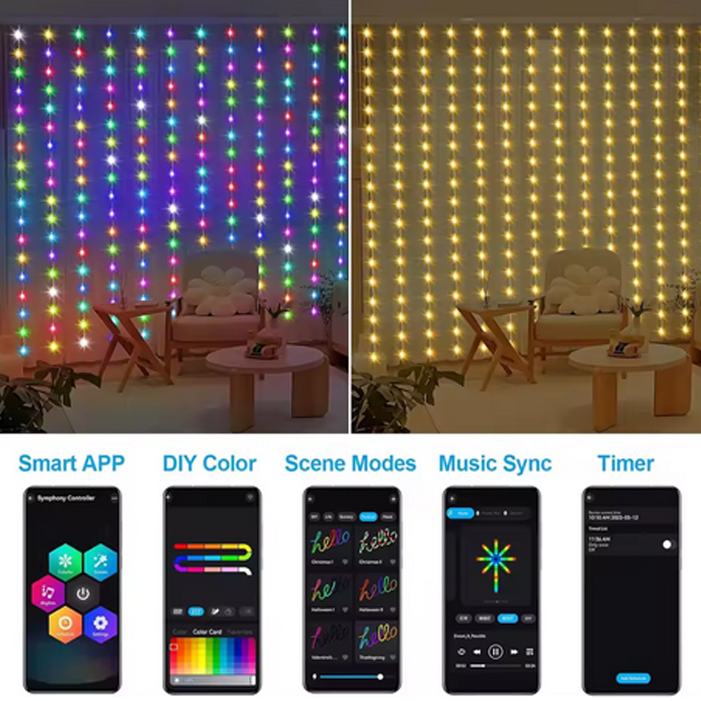 3M RGB Smart LED Curtain Light - Led Fairy String Lights avis et prix